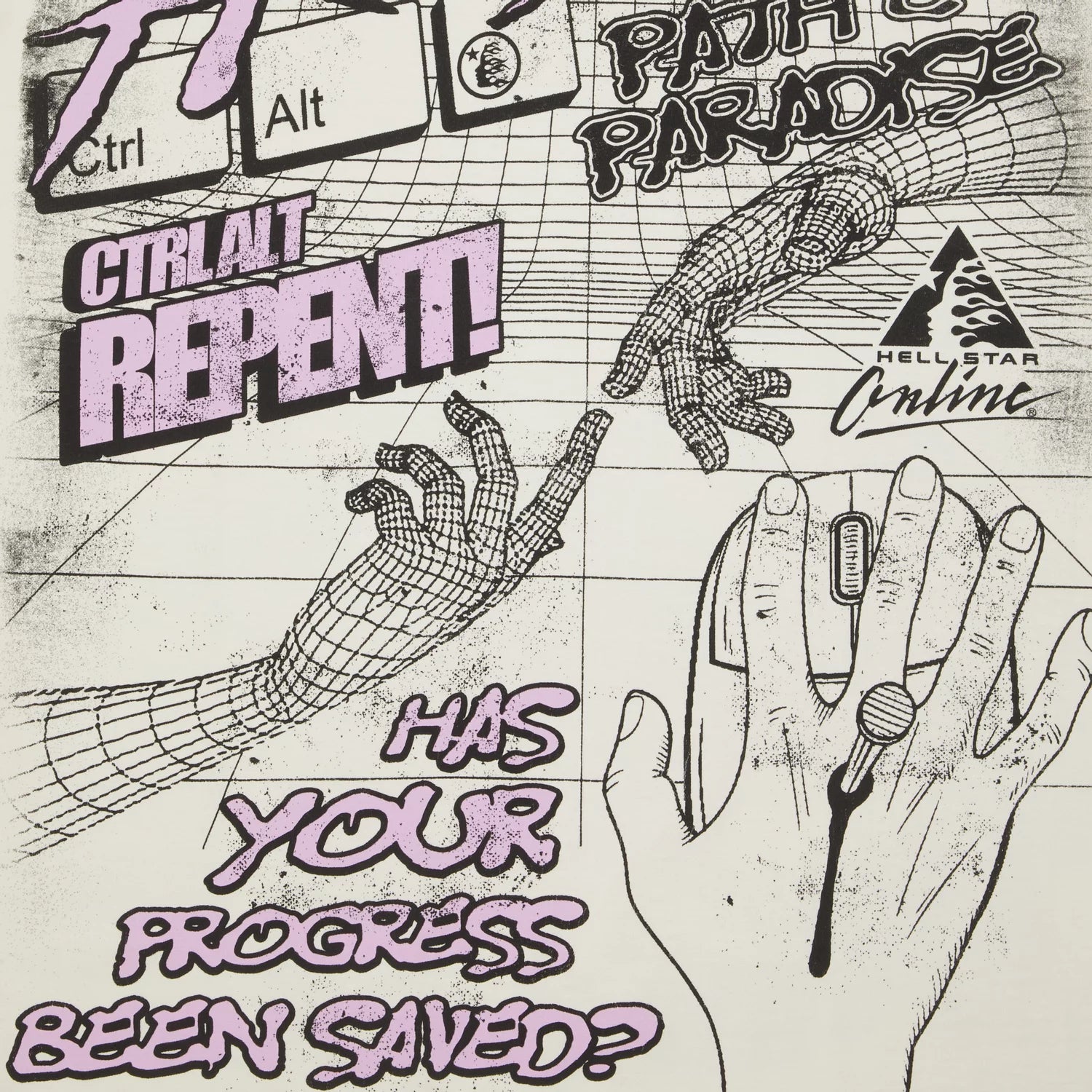 HELLSTAR- Online T-Shirt 'White'