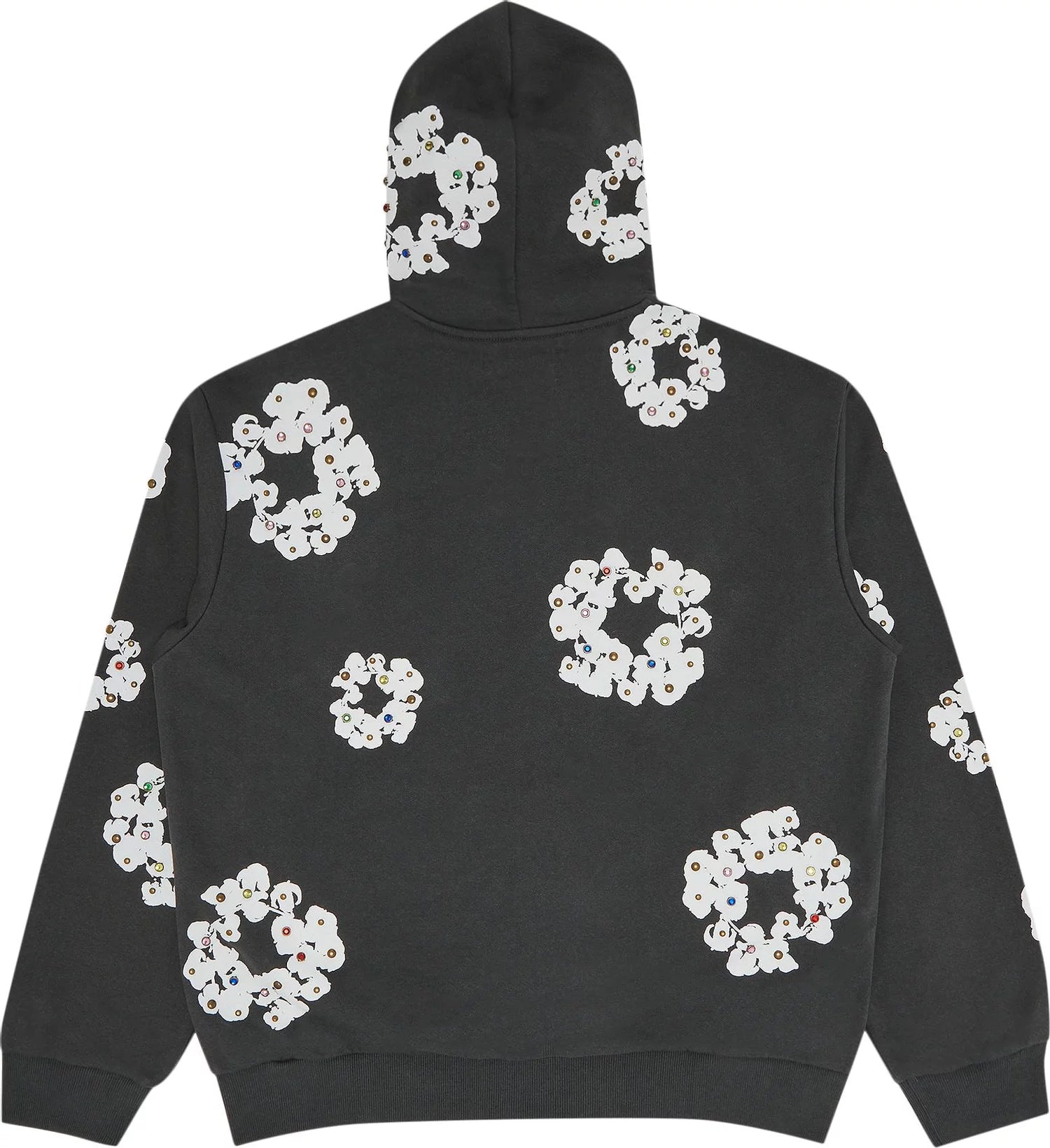 DENIM TEARS - Rhinestone Wreath Zip Hoodie 'Vintage Black'