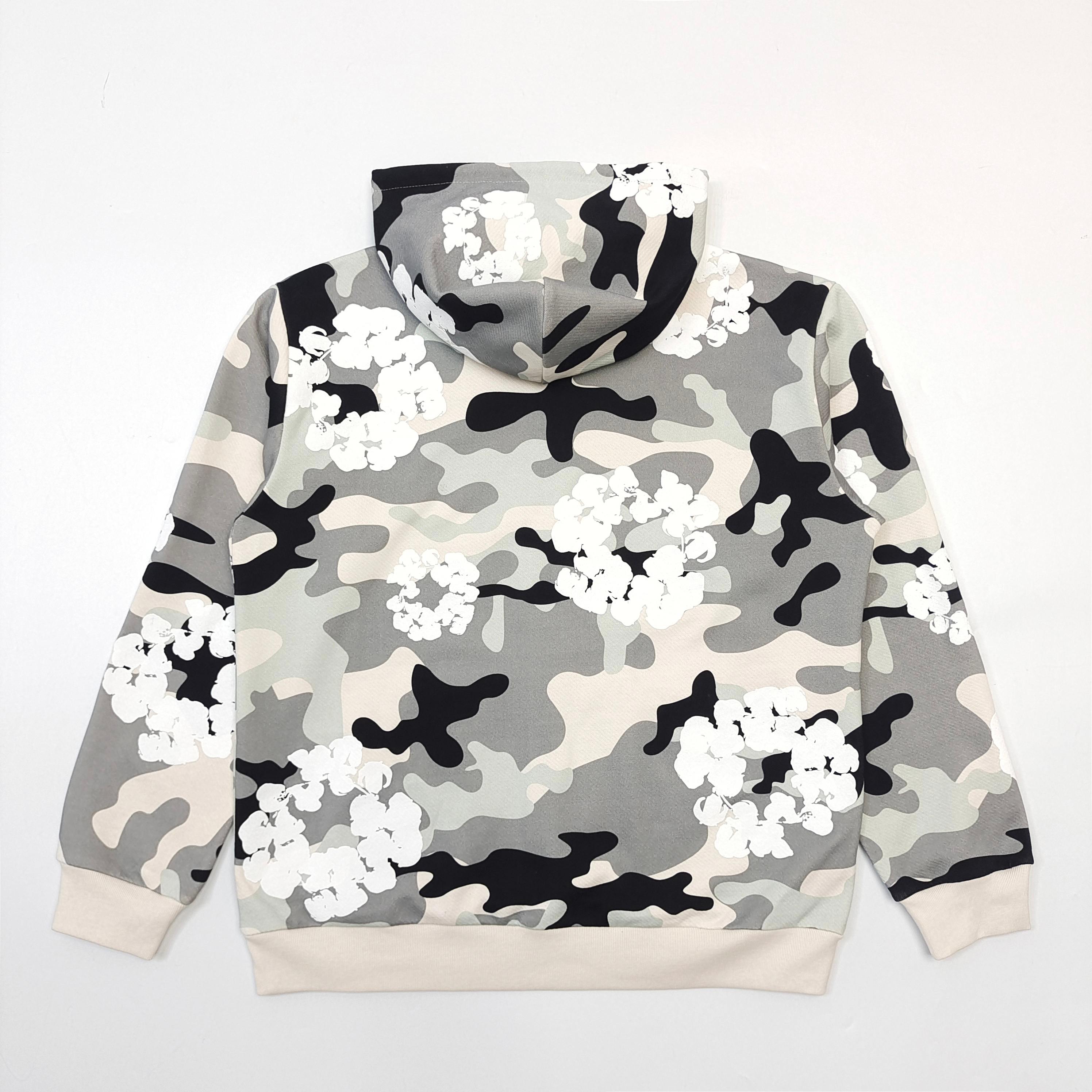 DENIM TEARS - The Cotton Wreath Zip Sweatshirt White Camo