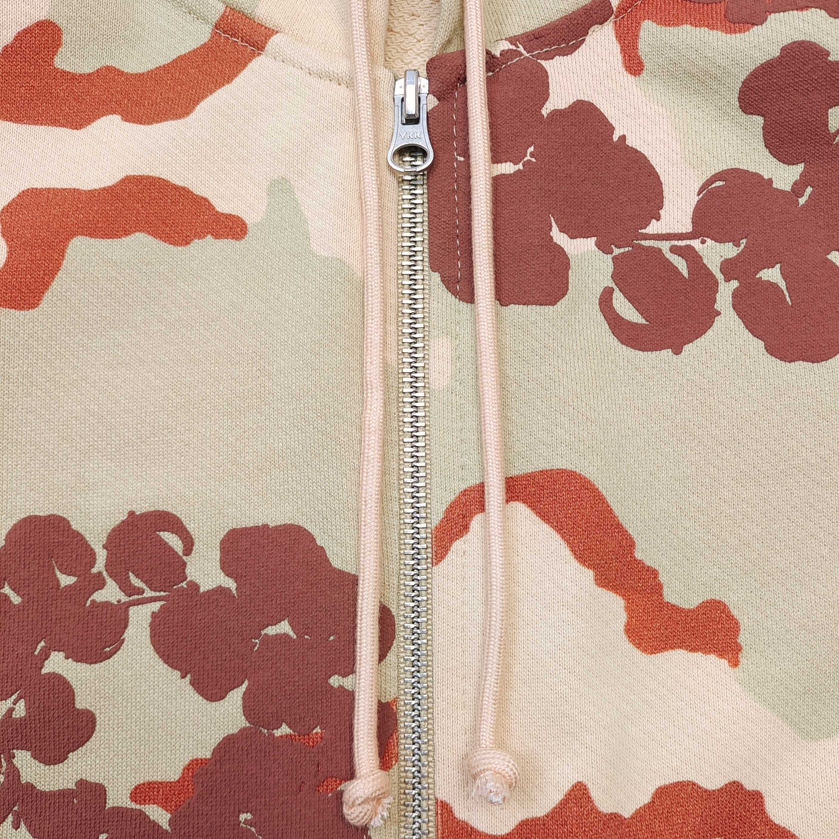 DENIM TEARS - The Cotton Wreath  Zip Sweatshirt Tan Camo