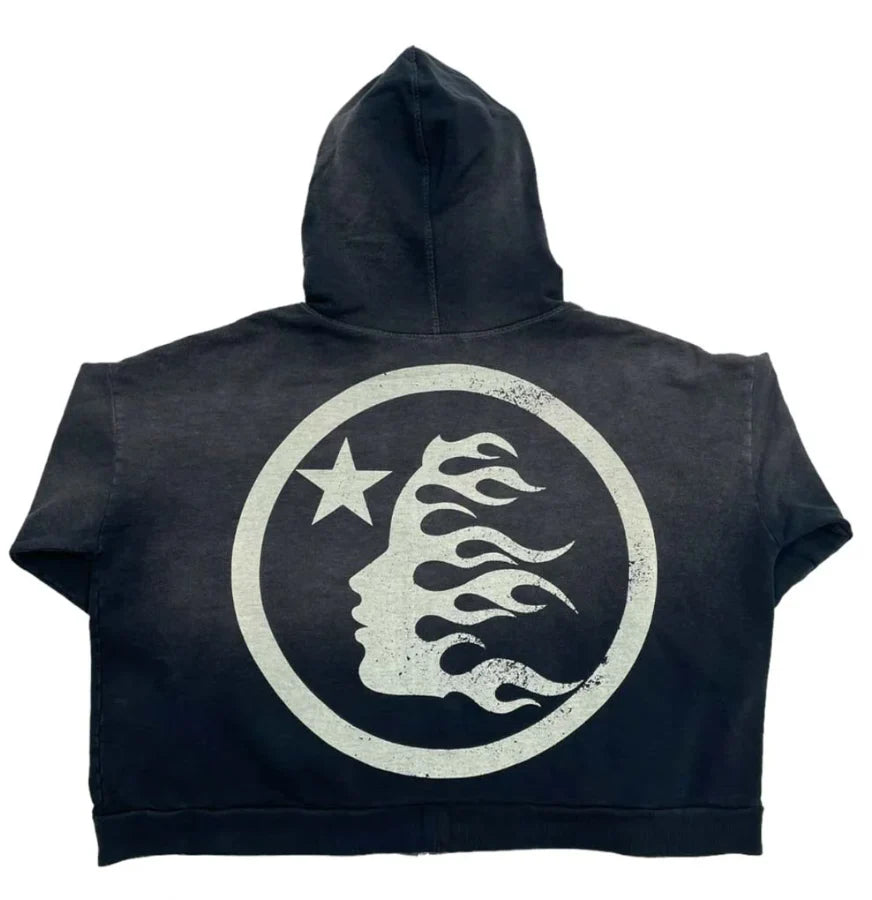 HELLSTAR- Racer Zip Up Hooded Sweatshirt