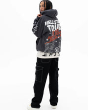 HELLSTAR- Records Tour Hoodie Washed Black