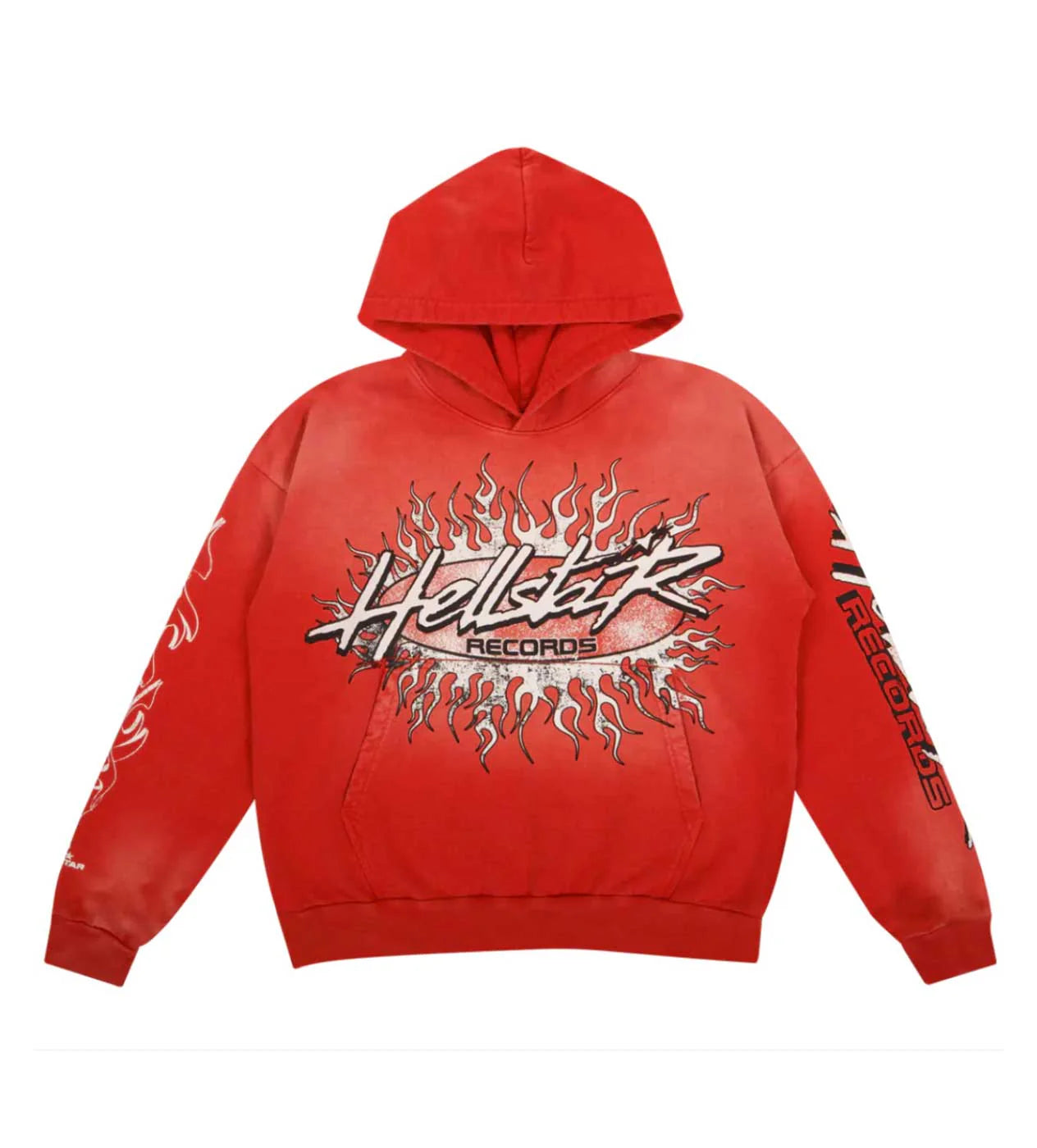 HELLSTAR- Studios Records Hoodie Washed Red
