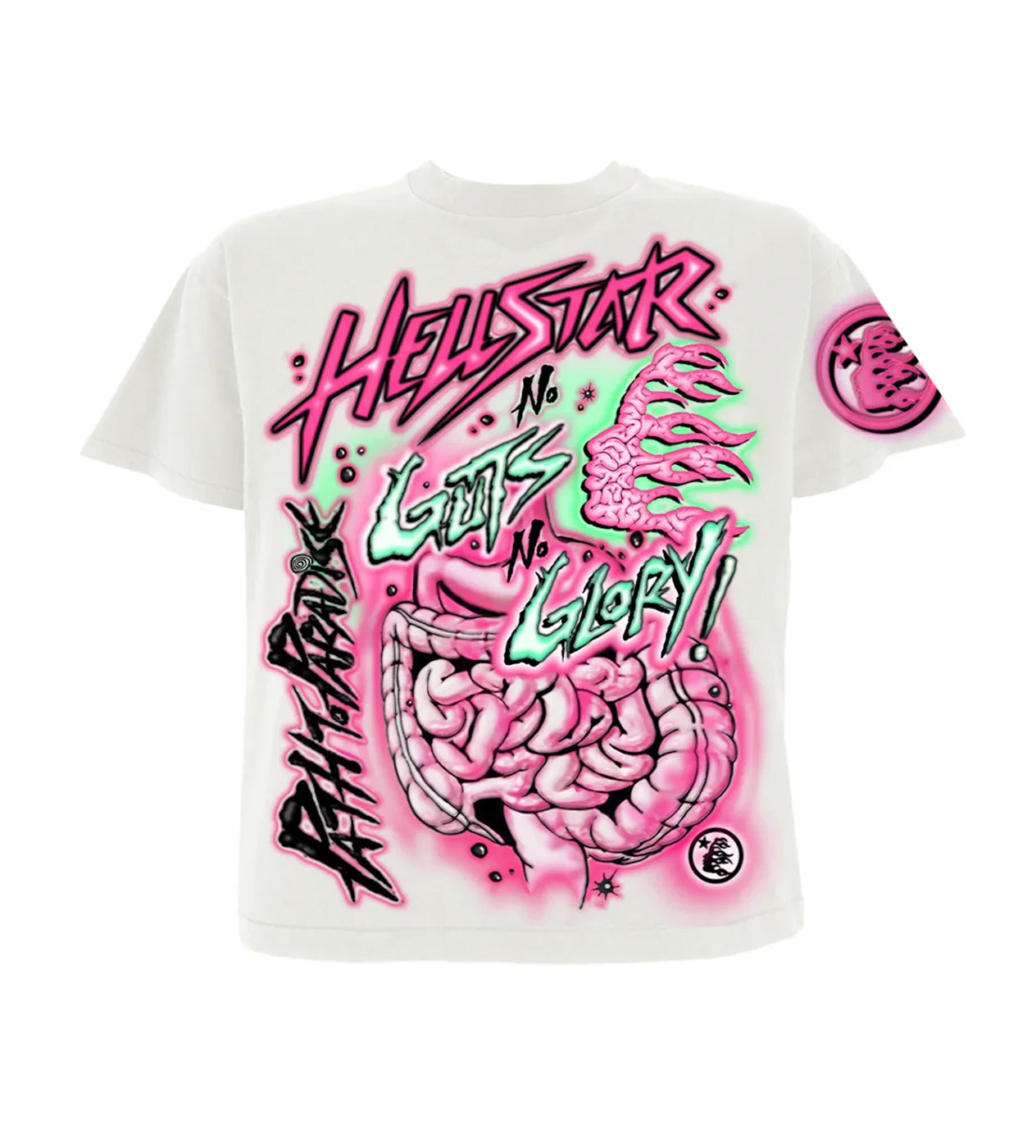 HELLSTAR- No Guts No Glory T-Shirt 'White/Pink'