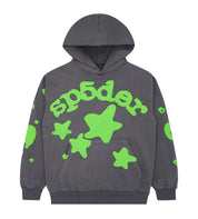 SP5DER- Beluga Hoodie 'Slate Grey/Green'