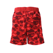 BAPE- Color Camo Shark Sweat Shorts " Red"