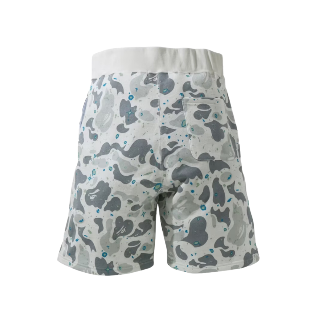 BAPE Space Camo Shark Sweat Shorts "White"