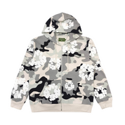 DENIM TEARS - The Cotton Wreath Zip Sweatshirt White Camo