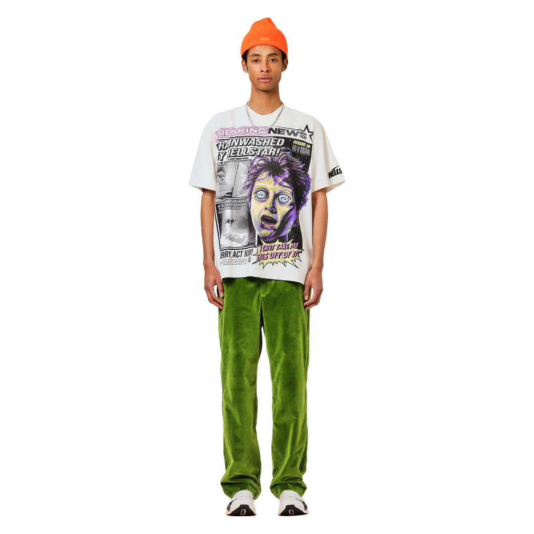 HELLSTAR- Breaking News T-Shirt 'White'