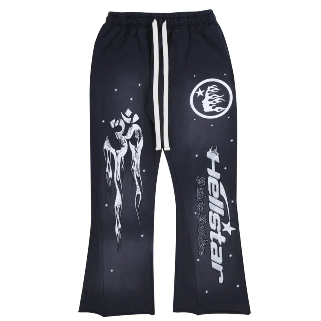 HELLSTAR- Racer Flare Sweatpants Black