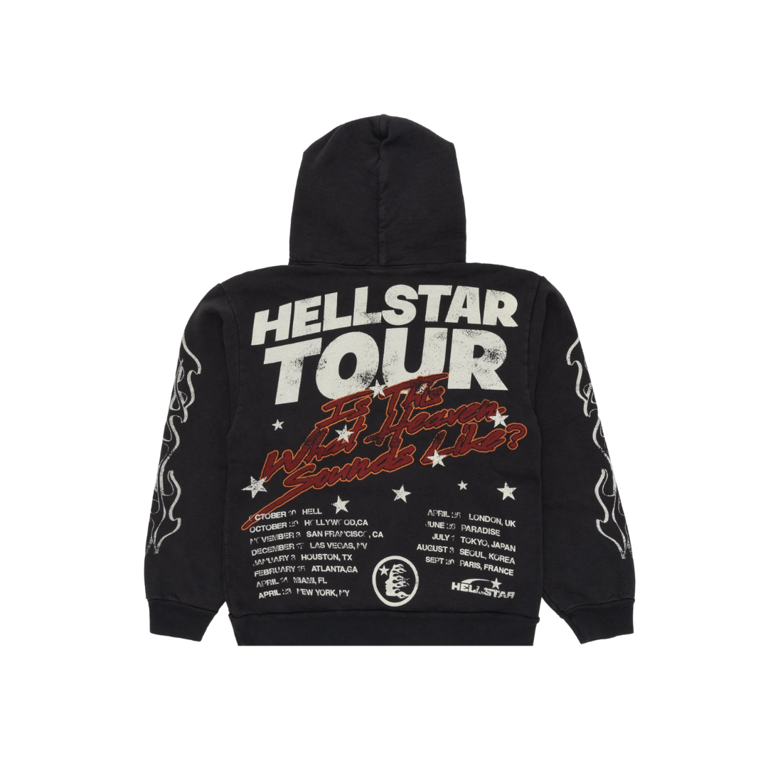 HELLSTAR- Records Tour Hoodie Washed Black