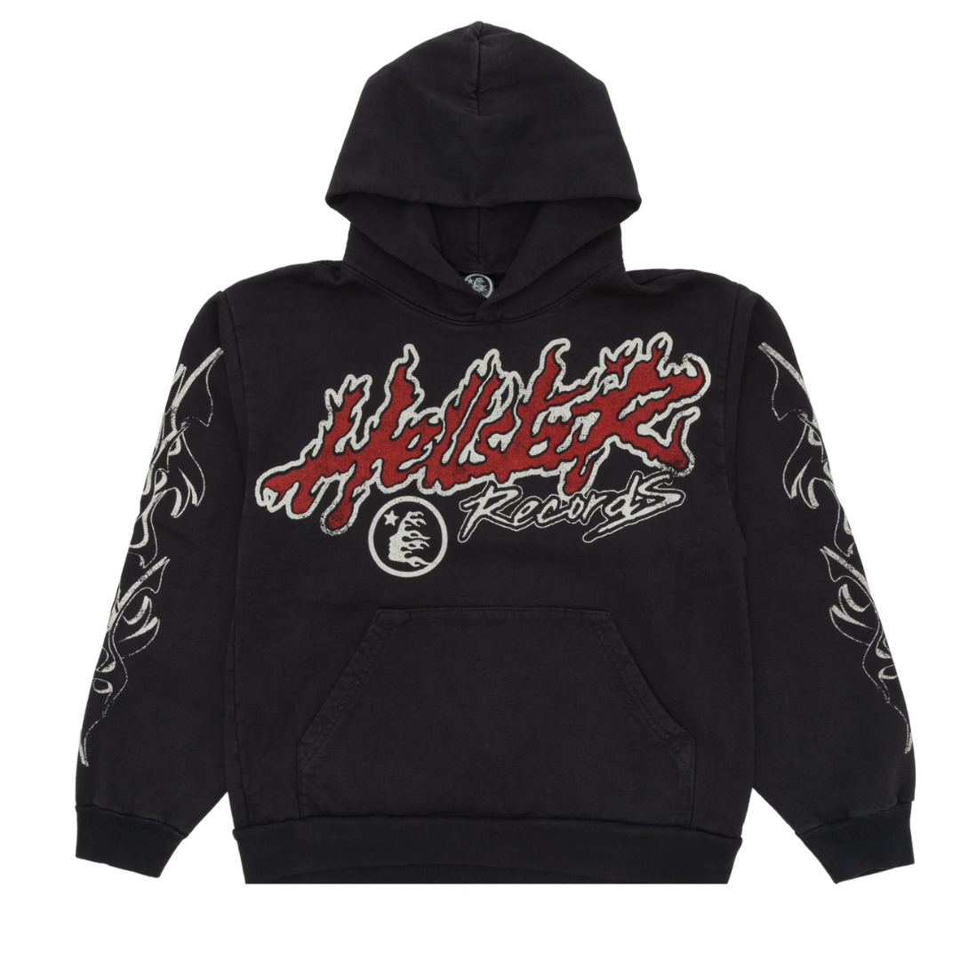 HELLSTAR- Records Tour Hoodie Washed Black