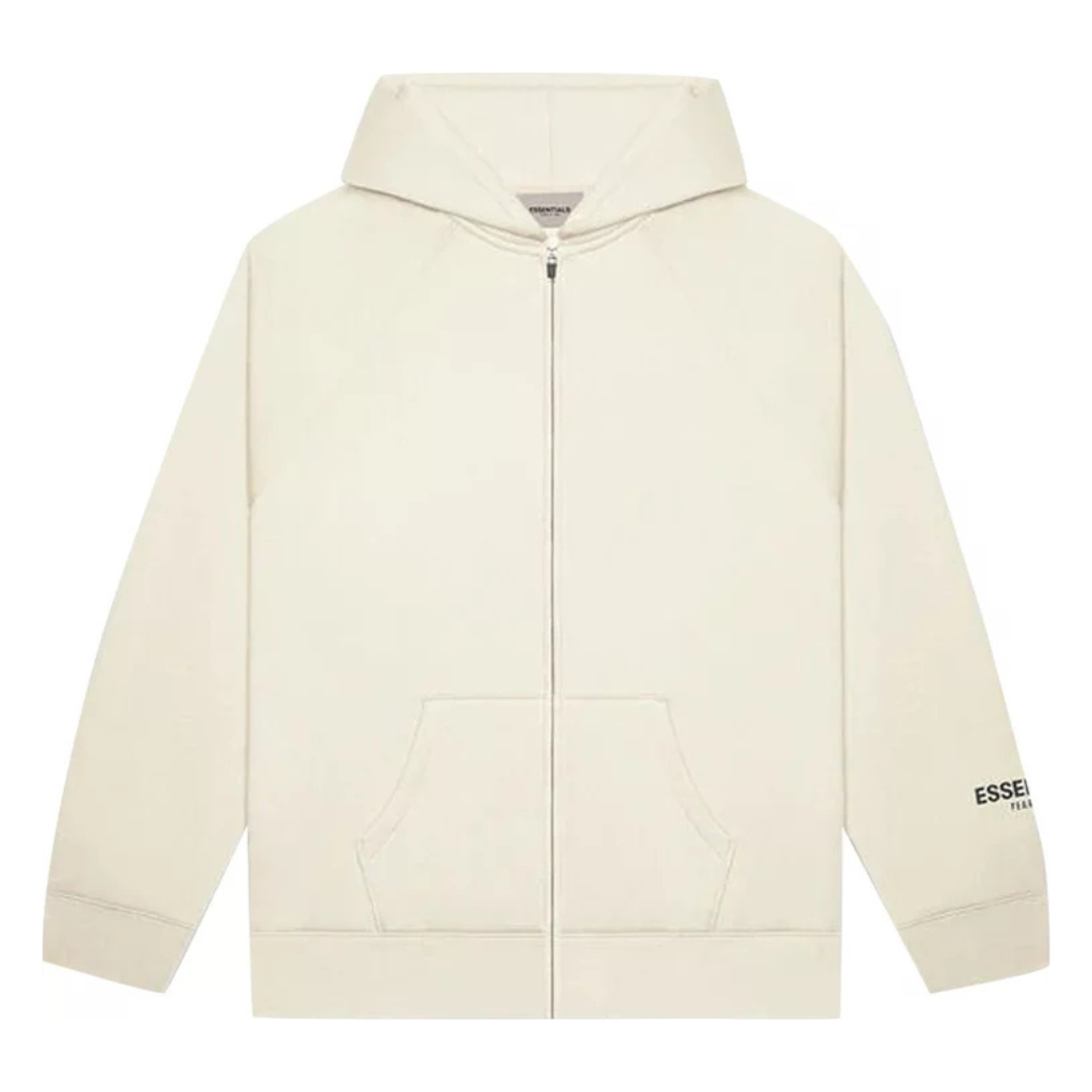 ESSENTIALS - Cream Zipup Hoodie