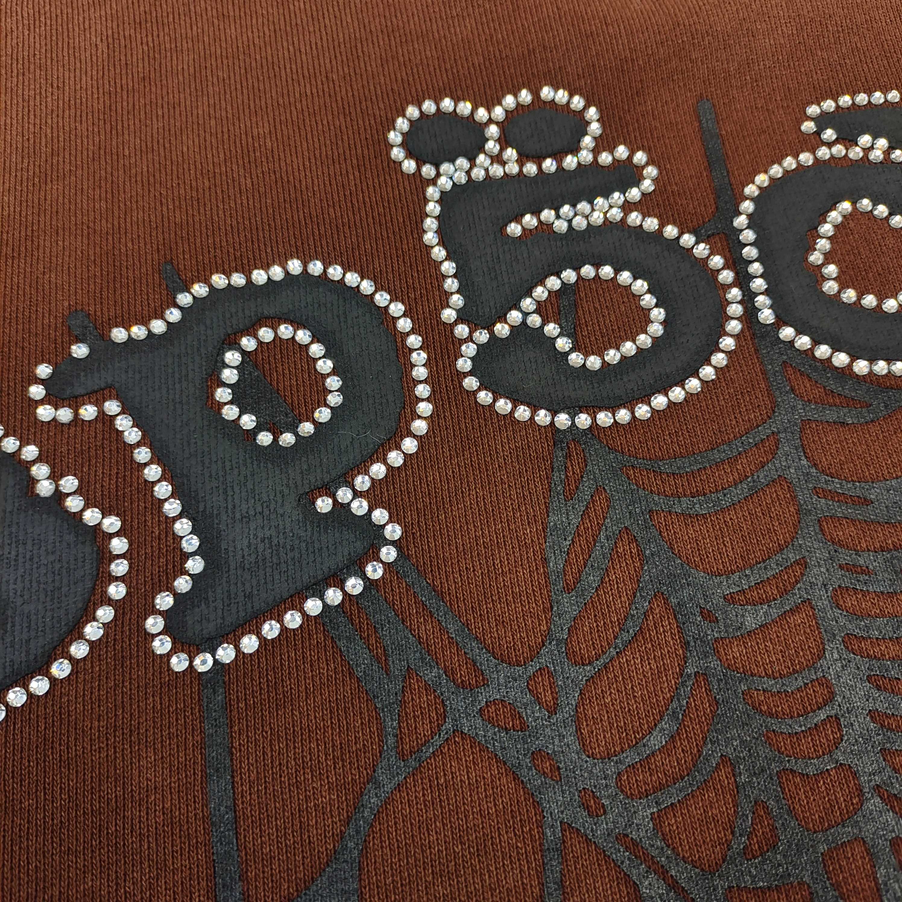 SP5DER-   x Travis Scott ComplexCon Exclusive Rhinestone Web Hoodie 'Brown'