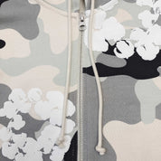 DENIM TEARS - The Cotton Wreath Zip Sweatshirt White Camo