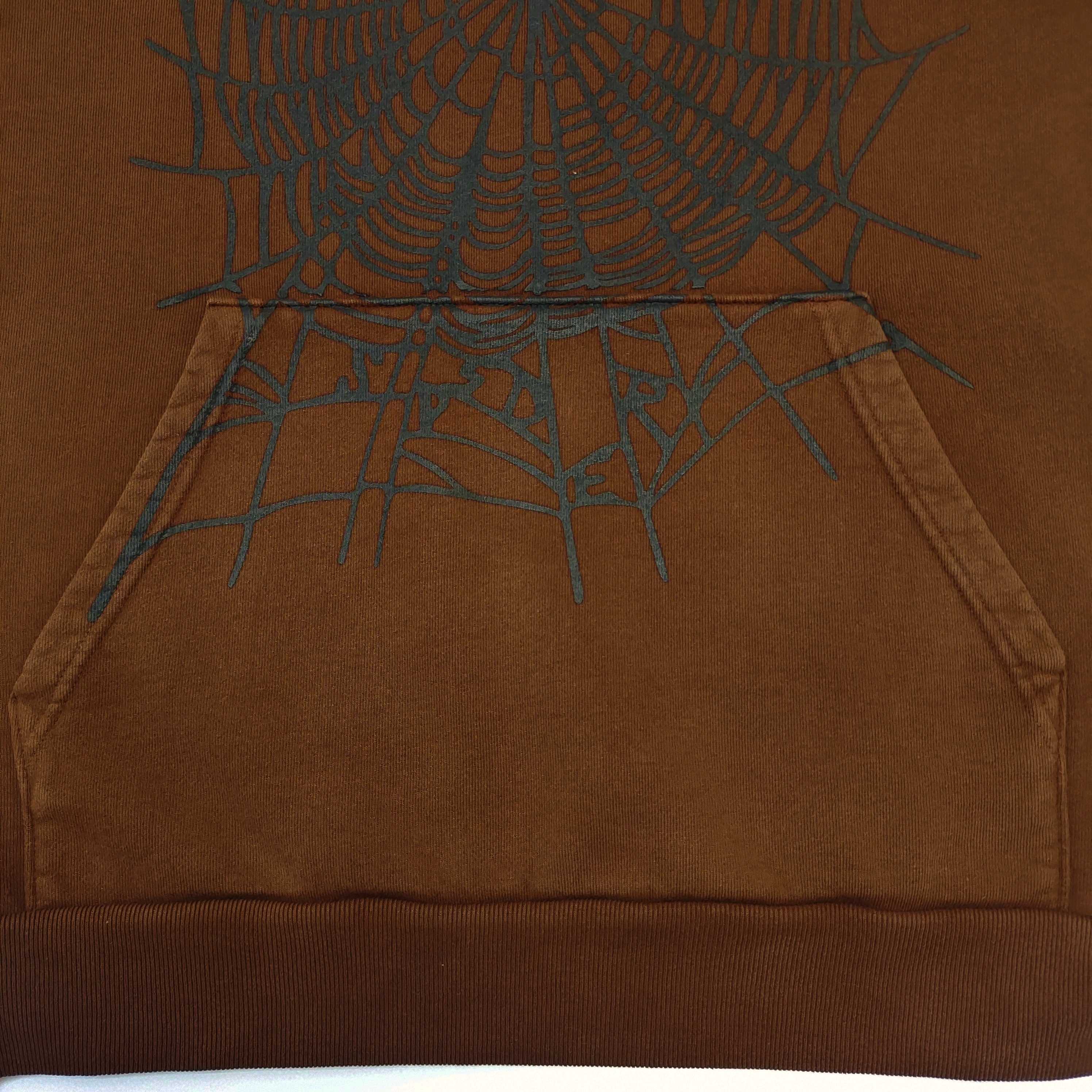 SP5DER-   x Travis Scott ComplexCon Exclusive Rhinestone Web Hoodie 'Brown'