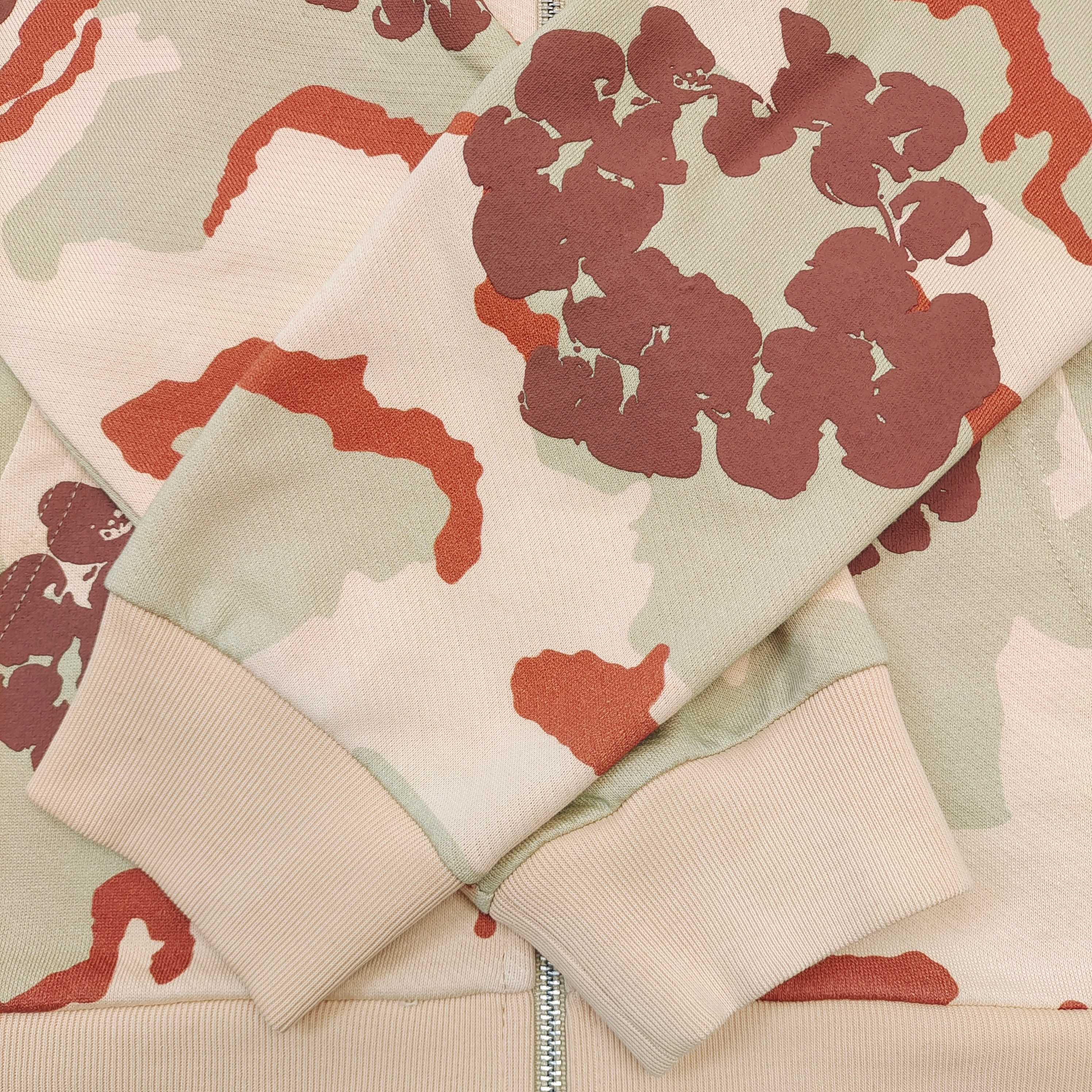 DENIM TEARS - The Cotton Wreath  Zip Sweatshirt Tan Camo