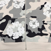DENIM TEARS - The Cotton Wreath Zip Sweatshirt White Camo