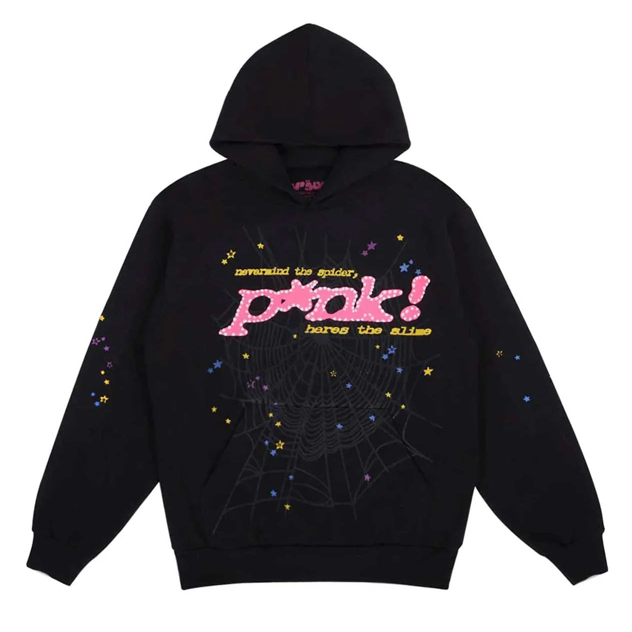 Sp5der-P-nk-Hoodie-Black-Front-View.webp