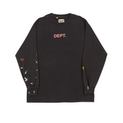 GALLERY DEPT - Black centered logo "DEPT" paint Long Sleeves