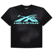 HELLSTAR- Sports Core Logo T-Shirt 'Black/Aqua Blue'